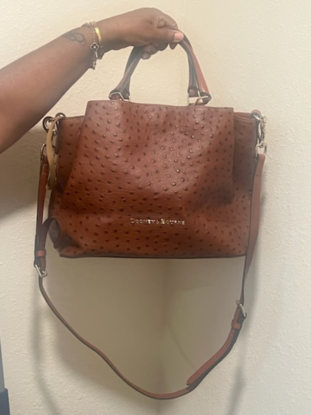 Dooney & Bourke Chestnut Brown Textured Satchel